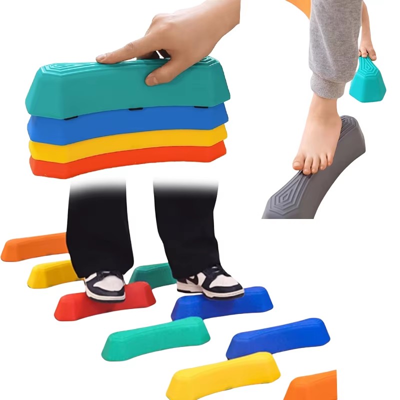 Kids Outdoor Obstacle Course - Lustige Regenbogen-Trittsteine für Kinder, rutschfeste, strukturierte,