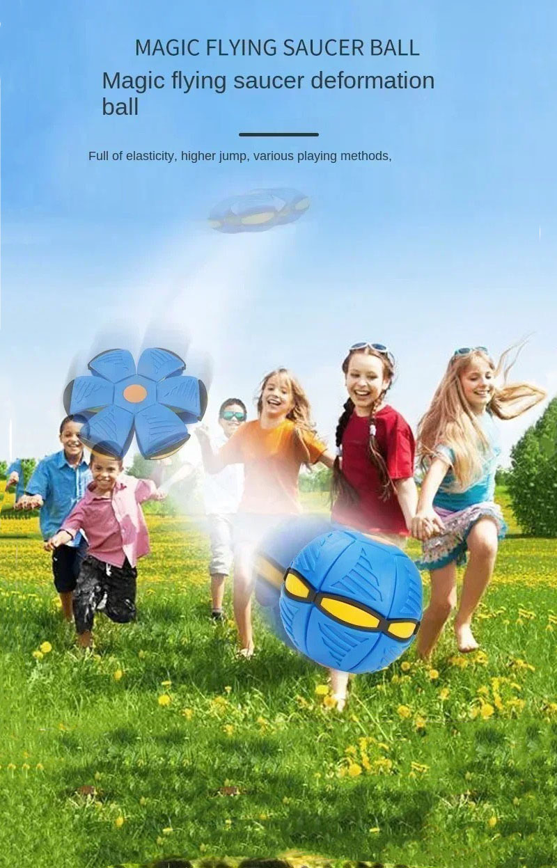Kids Outdoor Jumping Toys - Magische fliegende Scheibenkugel für Kinder, verformbar,