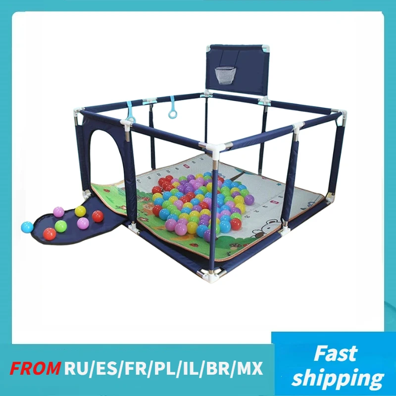 Kids Outdoor Obstacle Course - Quadratisches Baby-Laufgitter Kleinkind-Spielpark Säuglings-Aktivitätsbarriere Spielplatz Kinder-Bällebad