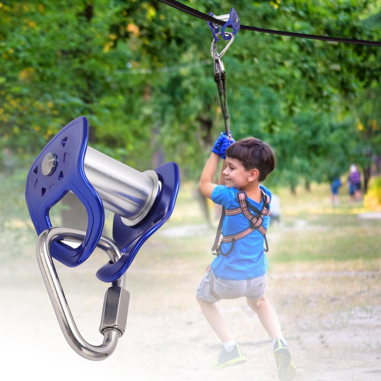 Kids Outdoor Obstacle Course - Hochbelastbarer Zip-Line-Trolley, schnell installierbarer Rollenschlitten, Zipline-Set