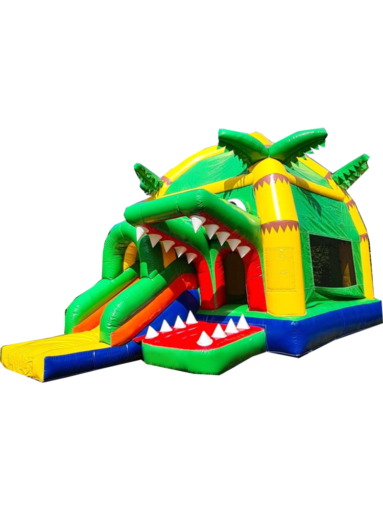 Kids Outdoor Jumping Toys - Kinder-Krokodil-Hüpfburg mit Rutsche, Aufblasbares Outdoor-Garten-Party-Trampolin-Spielzeug