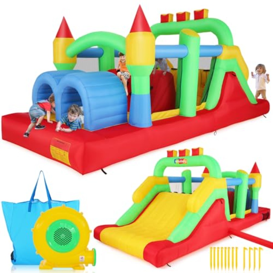 Kids Outdoor Obstacle Course - Aufblasbare Hüpfburg-Hindernisbahn für den Garten für
