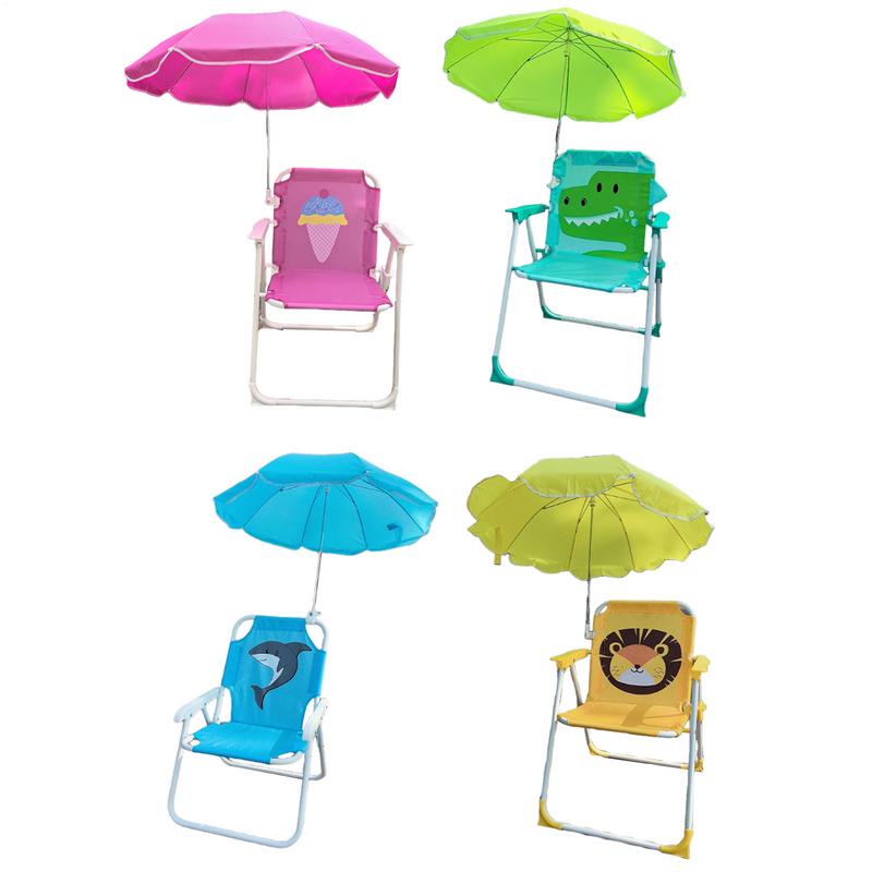 Kids Outdoor Umbrella Chair - Kinder-Campingstuhl mit Sonnenschirm, zusammenklappbar, leicht und