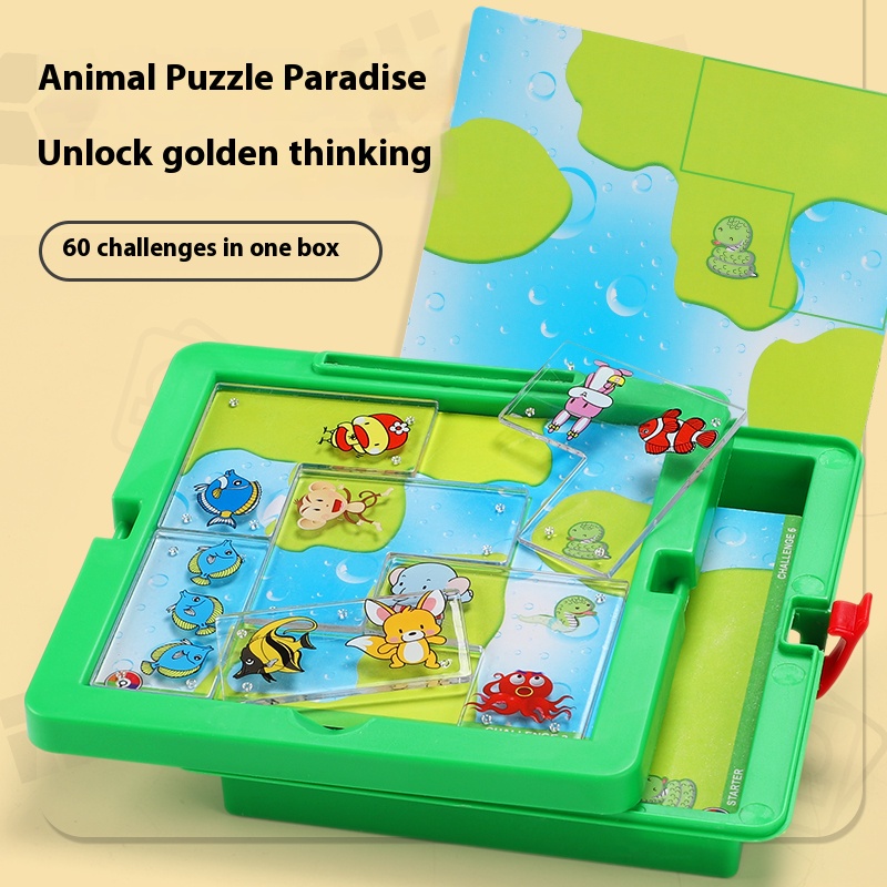 Kids Outdoor Obstacle Course - Tierpark-Puzzle-Brettspiel für Kinder, interaktives Indoor-Spielzeug, Lehrmittel,