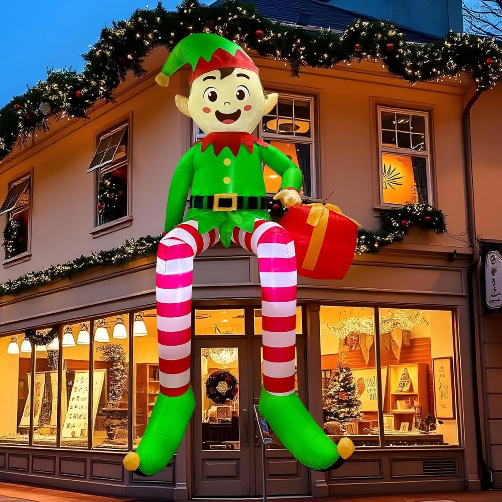 Kids Outdoor Garden - 8FT Weihnachten Schlauchboote Sitzende Elf Dekoration