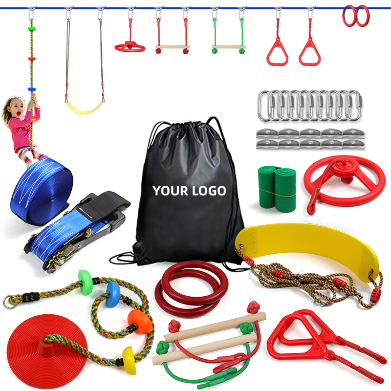 Kids Outdoor Obstacle Course - Outdoor-Spielplatz Slackline Ninja Warrior Hindernisparcours für