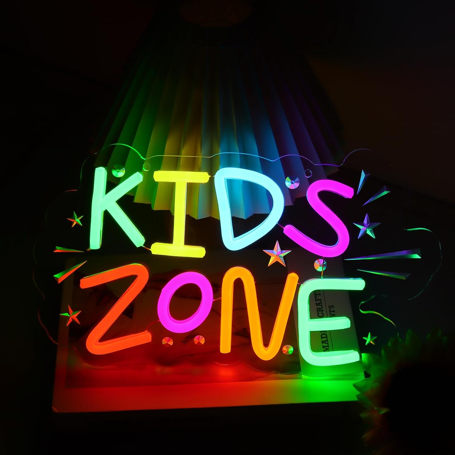 Kids Outdoor Zone - Kinderzone Neon-Schild Wandbeleuchtung USB-Betriebene LED-Leuchte für