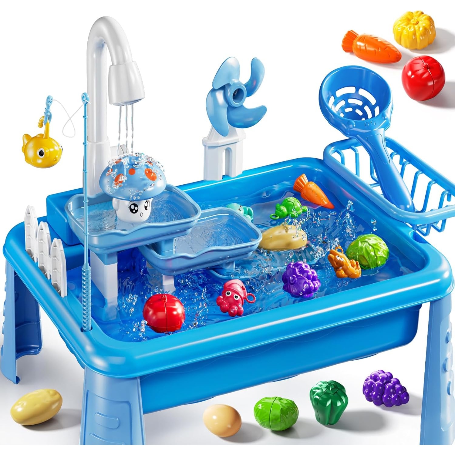 Kids Outdoor Picnic Table - Wasserspiel-Spülbecken für Kinder, Outdoor-Küche mit fließendem