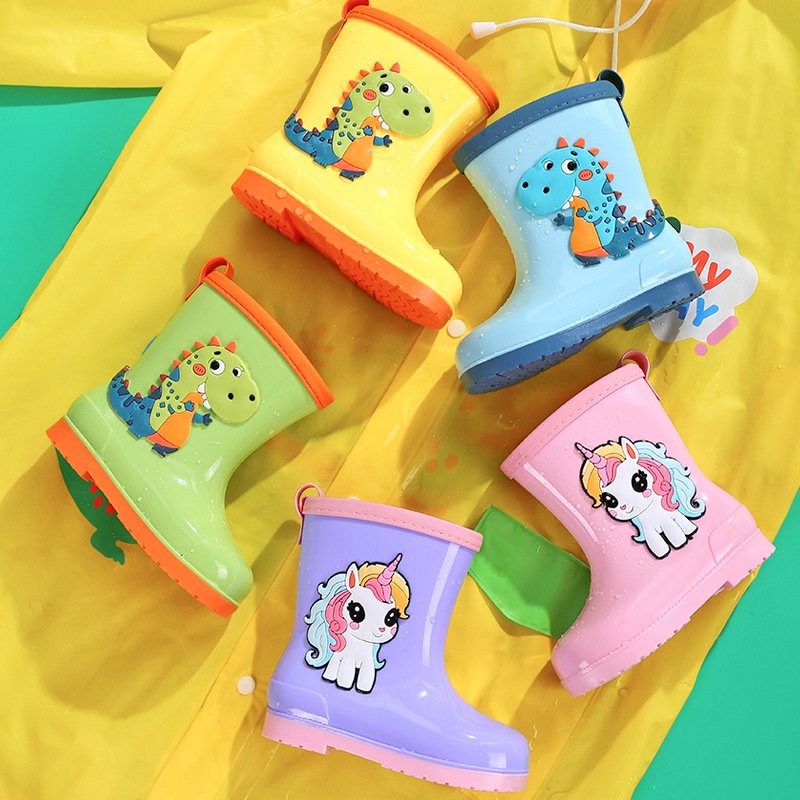 Kids Outdoor Garden - Ganzjahres-Dinosaurier-Regenstiefel für Jungen und Mädchen, rutschfester