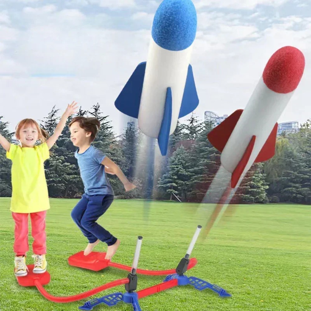 Kids Outdoor Jumping Toys - Kinder Air Rocket Fußpumpe Launcher Spielzeug
