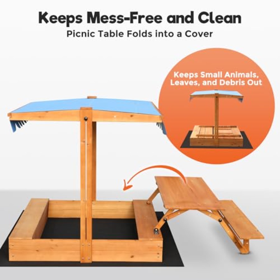 Garten-Sandkasten aus Holz für – Kids Outdoor Picnic Table Bewertung und Preis