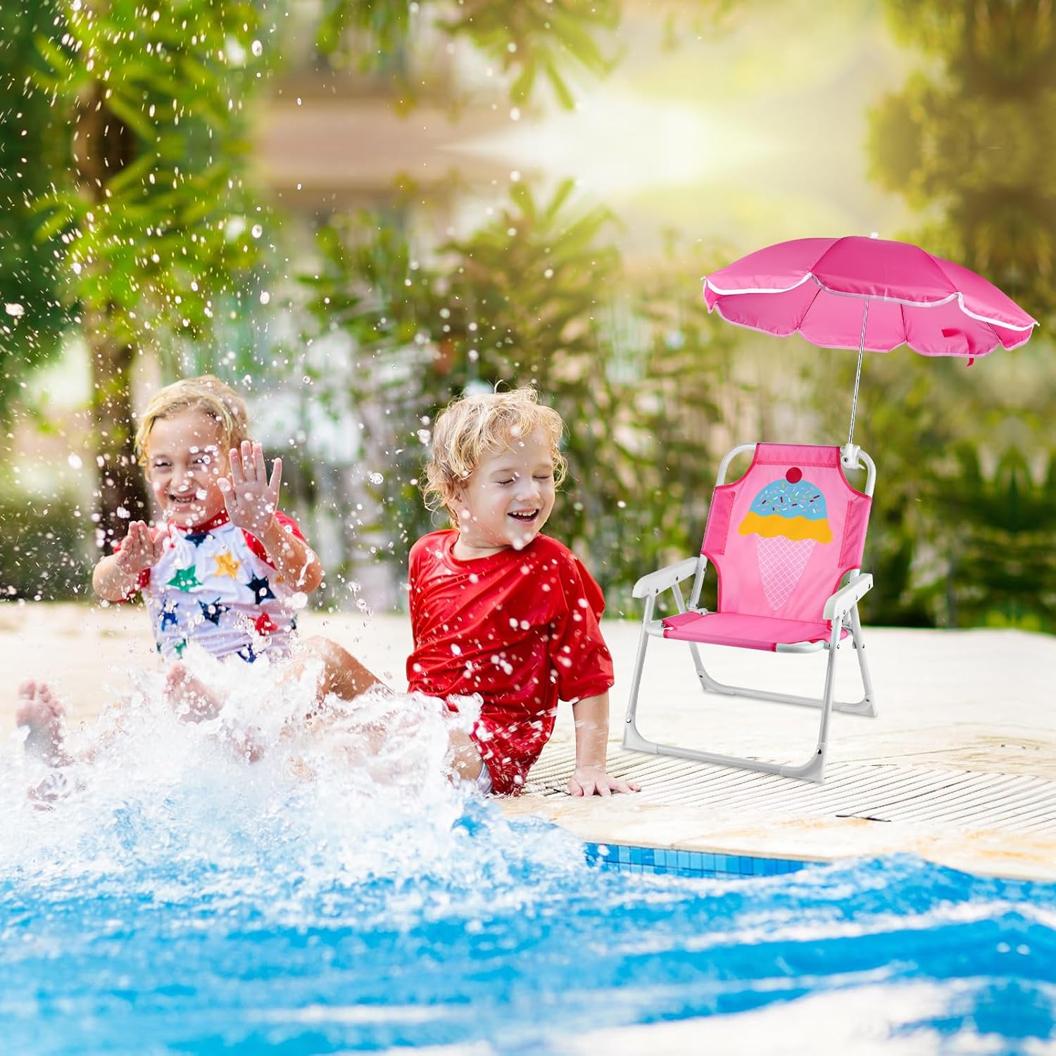 1 Set klappbarer Strandstuhl m – Kids Outdoor Umbrella Chair Bewertung und Preis
