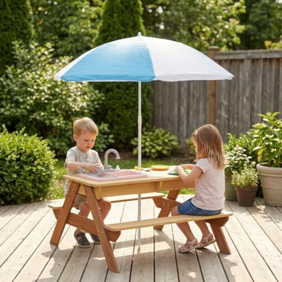 Outdoor-Kinder-Picknicktisch m – Kids Outdoor Table With Umbrella Bewertung und Preis