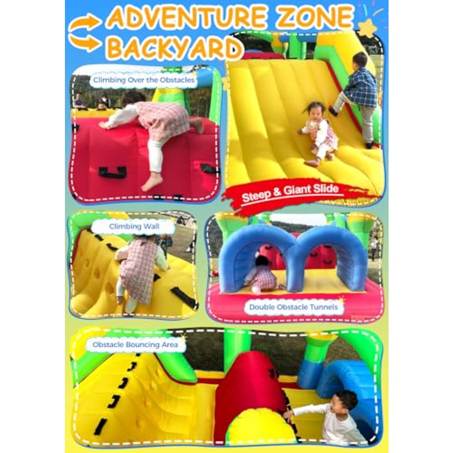 Aufblasbare Hüpfburg-Hindernis – Kids Outdoor Obstacle Course Bewertung und Preis
