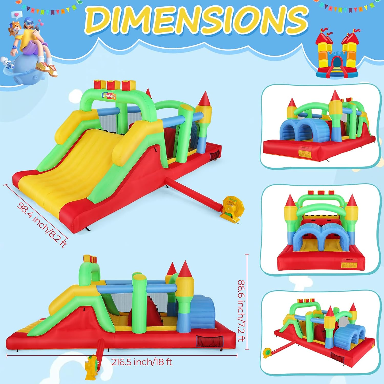 KF Aufblasbarer Hindernisparco – Kids Outdoor Obstacle Course Bewertung und Preis