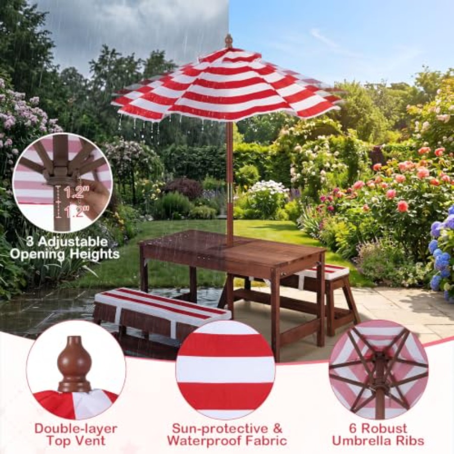 Outdoor-Kinder-Picknicktisch f – Kids Outdoor Table With Umbrella Bewertung und Preis