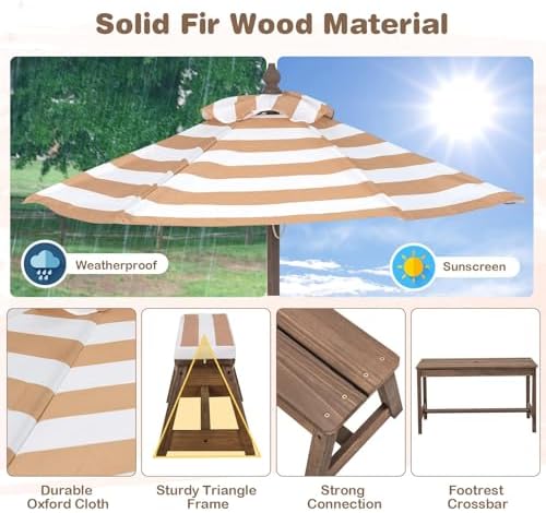 Kinder-Picknicktisch, Outdoor- – Kids Outdoor Table With Umbrella Bewertung und Preis