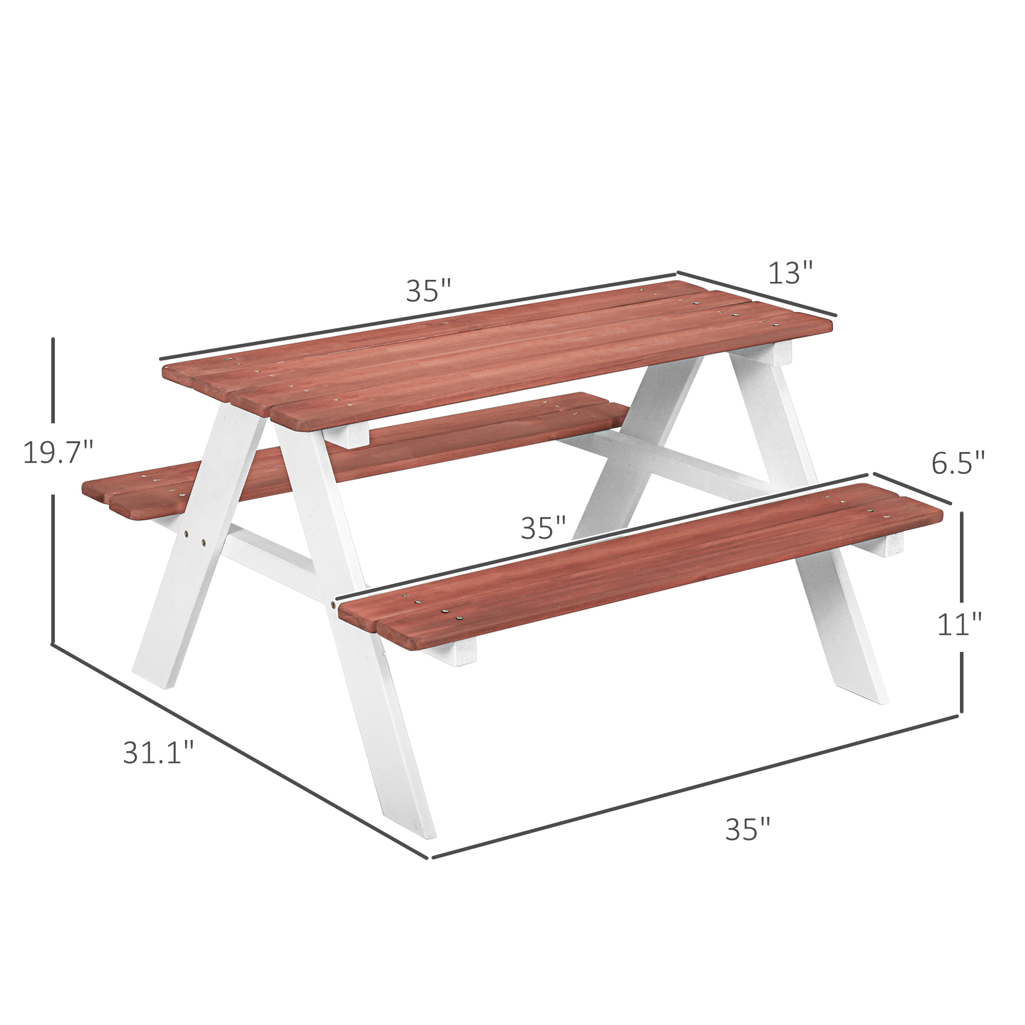 Kinder-Picknicktisch-Set, Holz – Kids Outdoor Picnic Table Bewertung und Preis