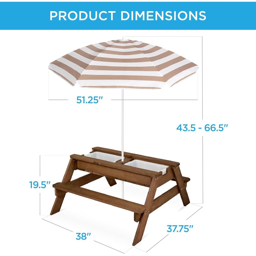 Kinder-Picknicktisch mit Sonne – Kids Outdoor Picnic Table Bewertung und Preis